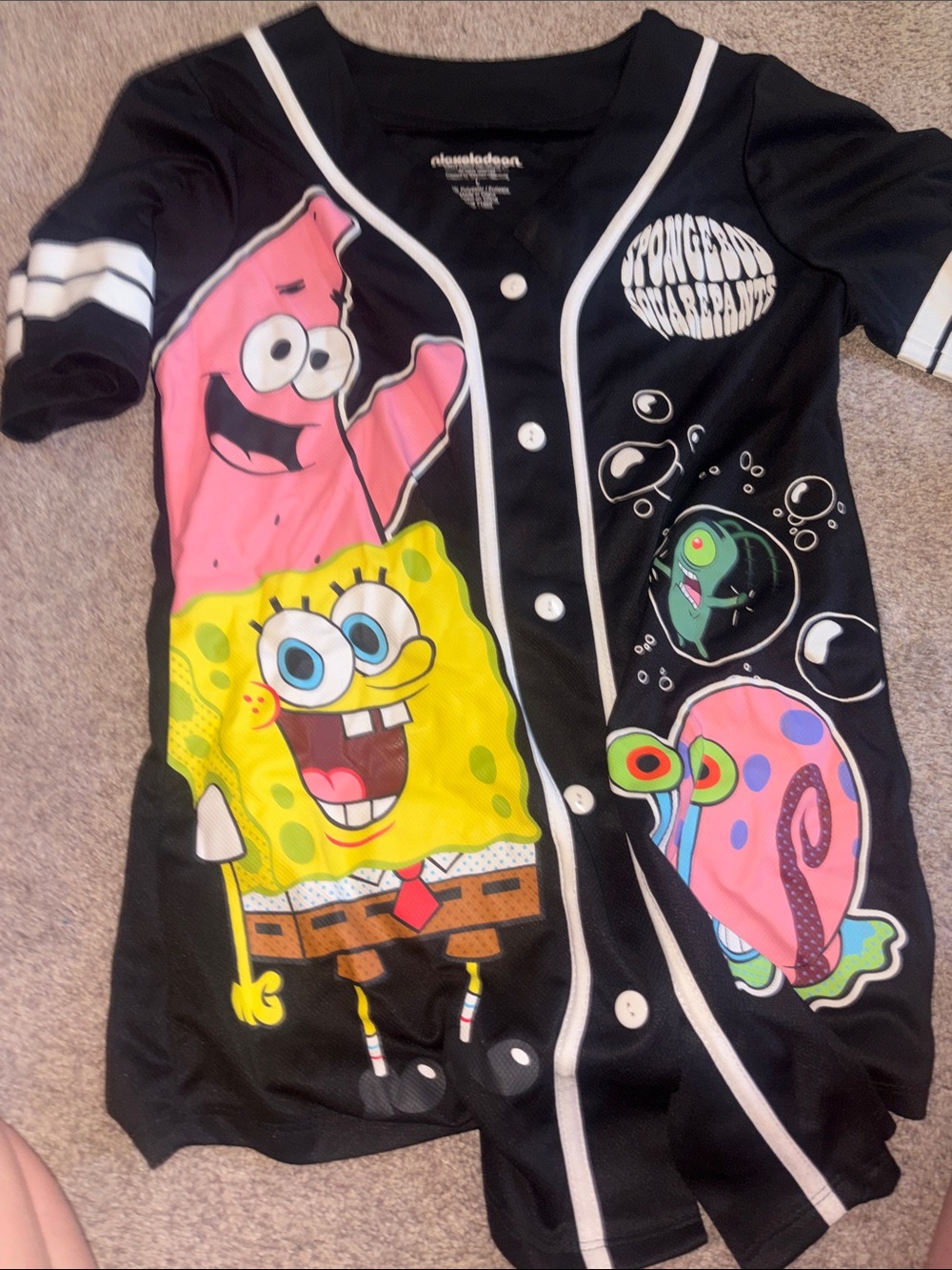 Nickelodeon Black SpongeBob & Patrick Baseball Jersey